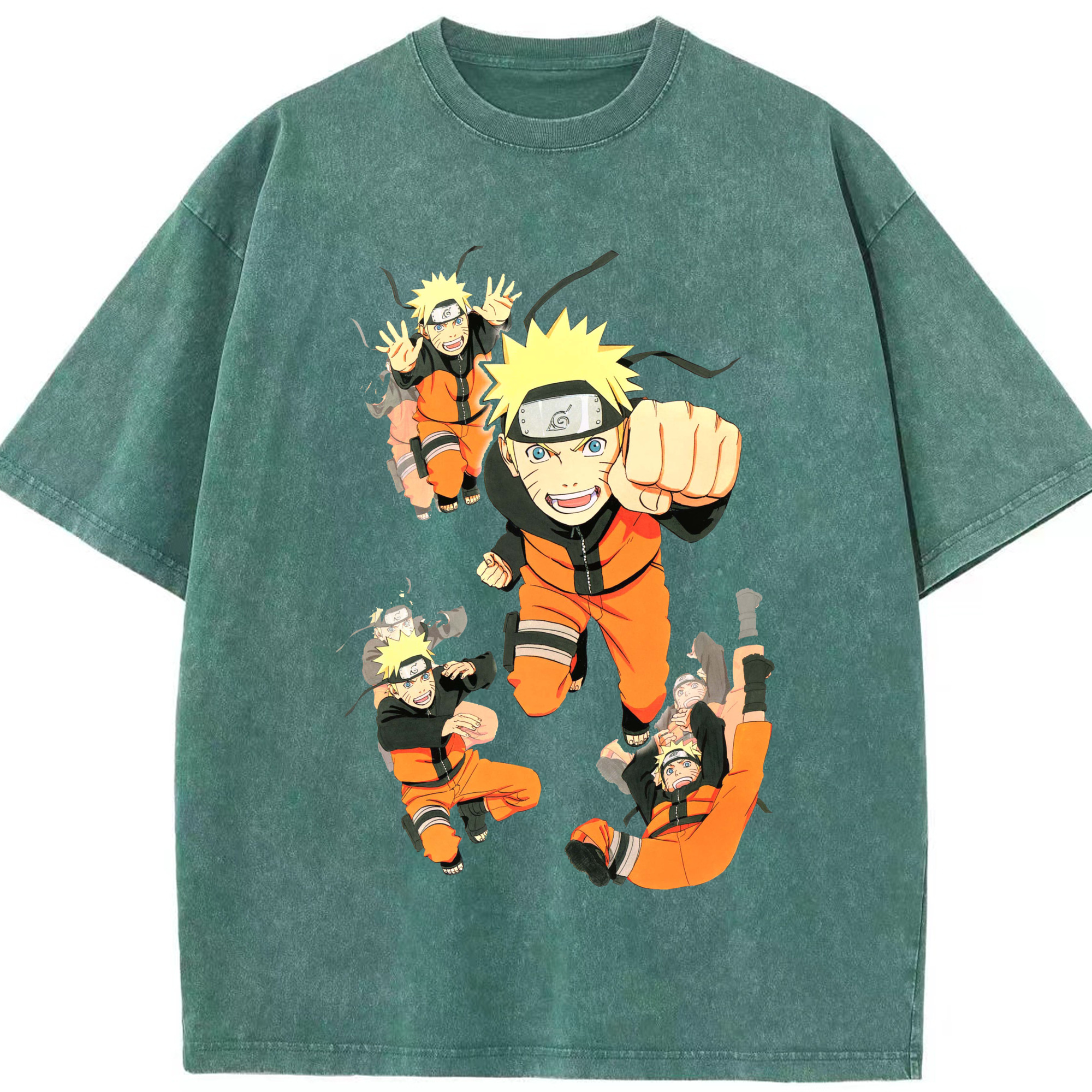 （画像用） NARUTO -ナルト- うずまき ナルト Uzumaki Naruto 綿100% ヴィンテージ風 半袖Tシャツ（フロントプリント）